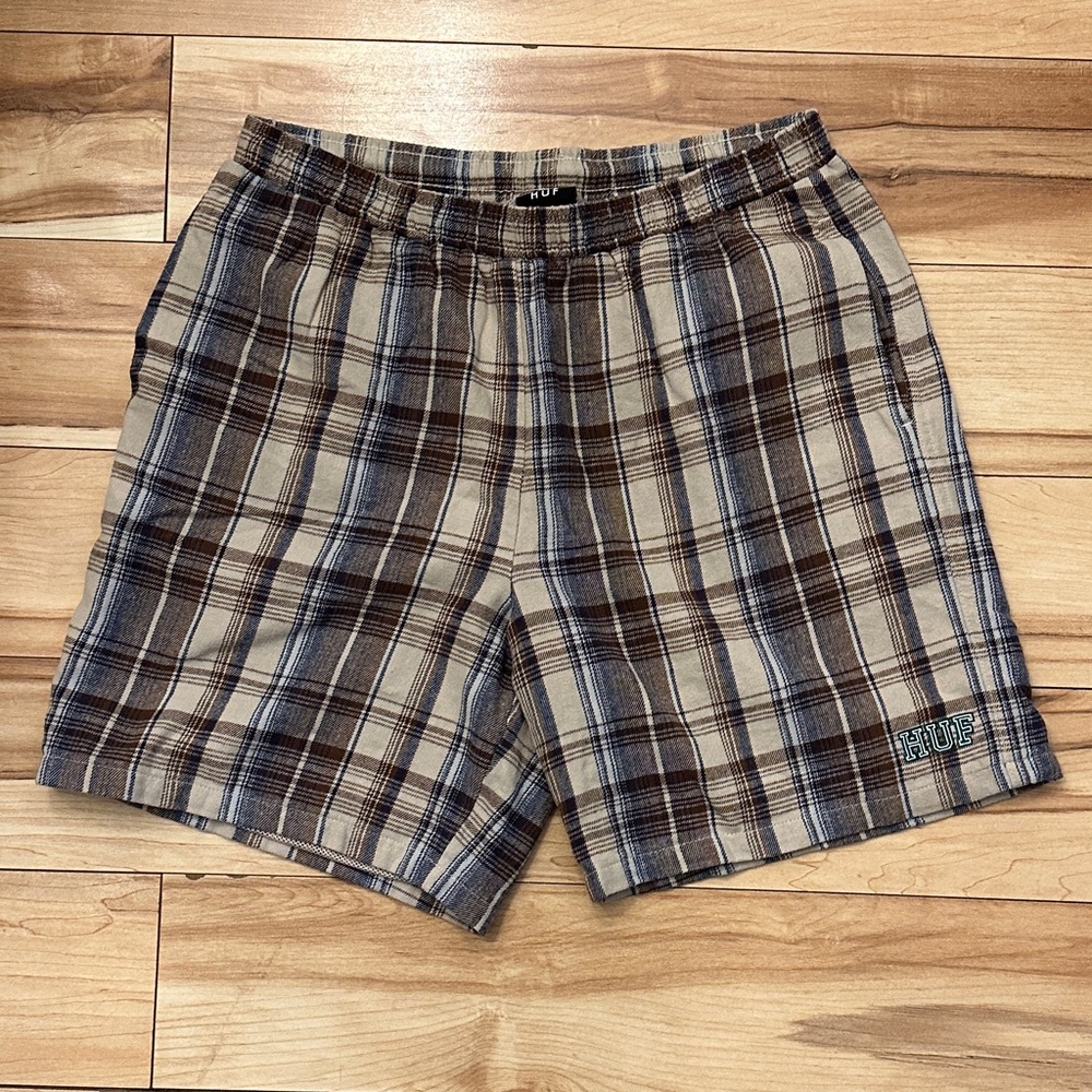 HUF Mens Brown Flannel Shorts M